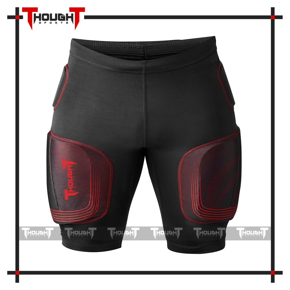 Mens Black Padded Compression Shorts