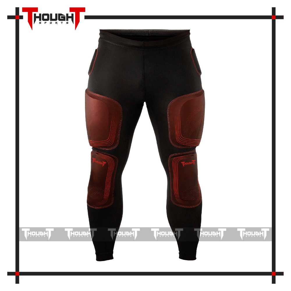 Mens Black Padded Compression Tights