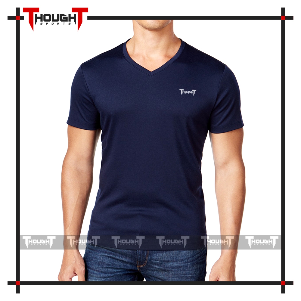 Mens Navy V-Neck T-Shirt