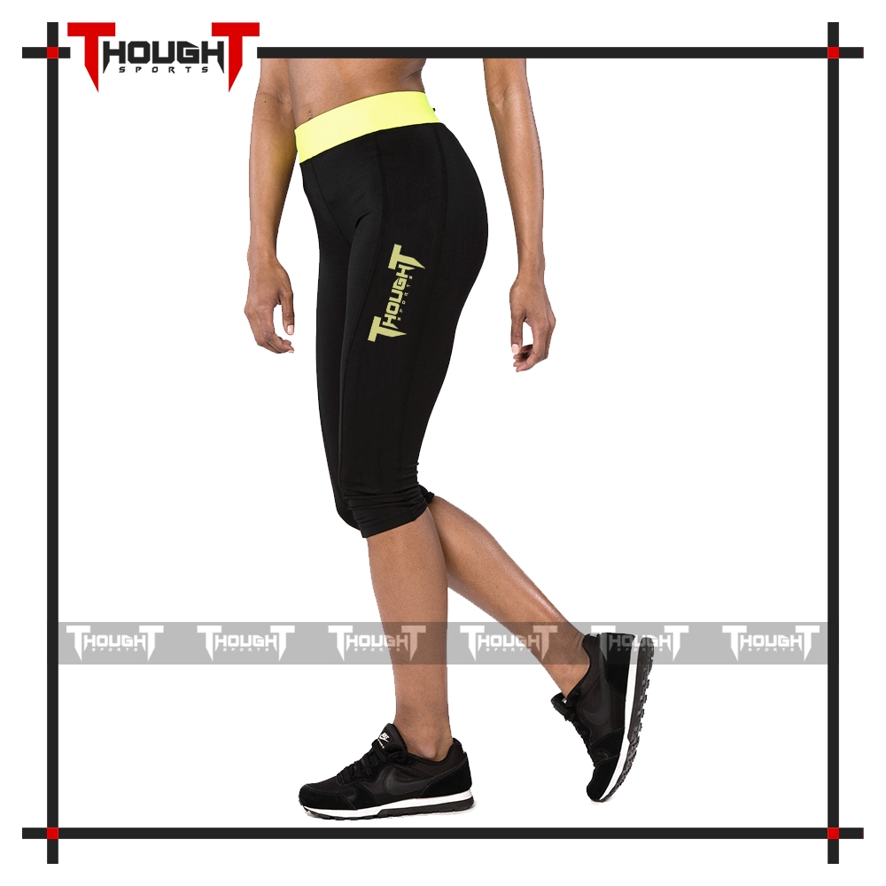 Ladies Black Training Tights 3/4