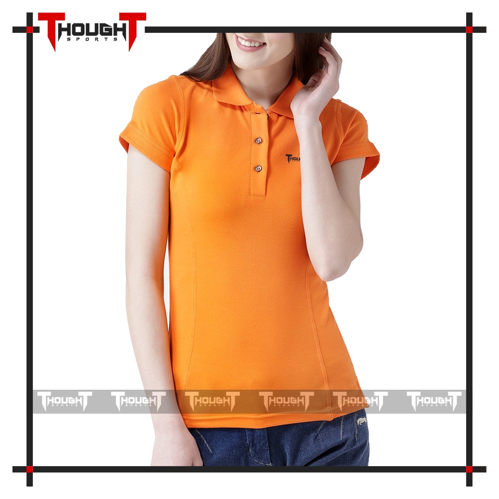 Women Orange Polo Shirt