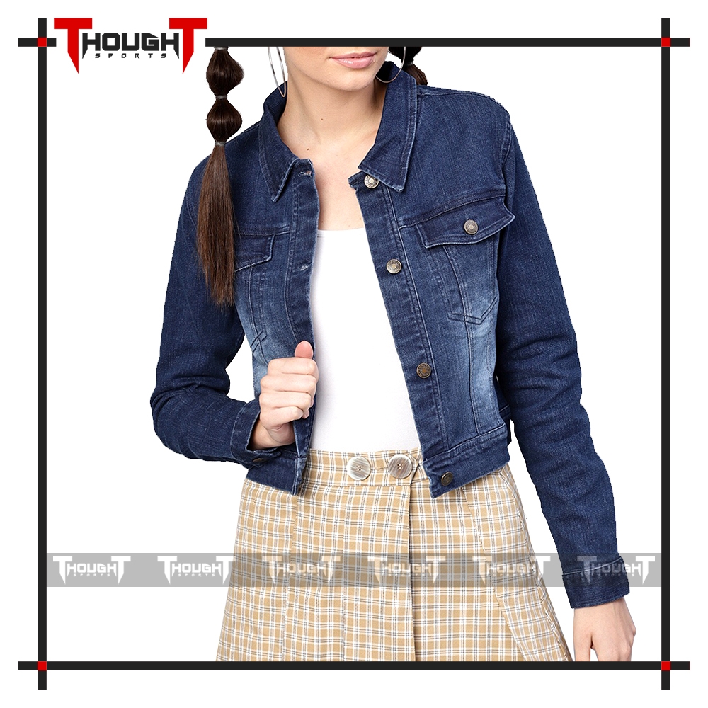 Women Dark Blue Denim Jacket