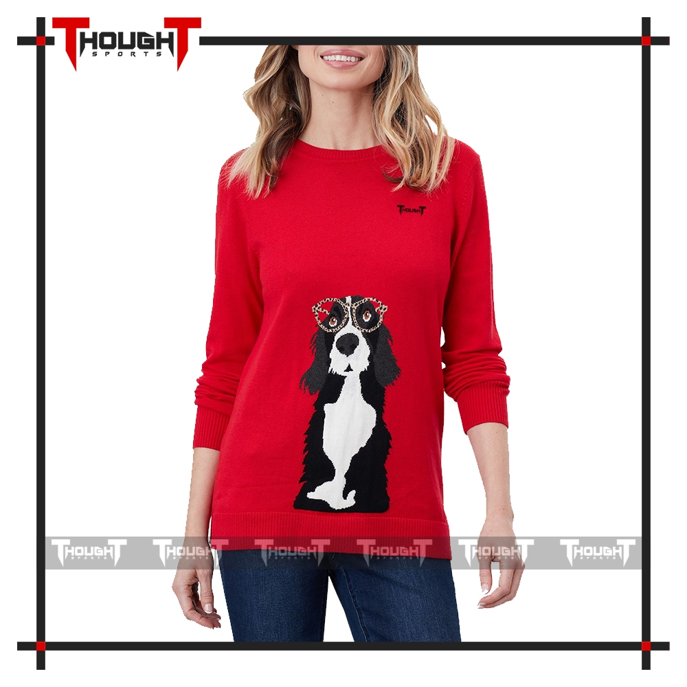 Women Red Sublimation Sweatshirt