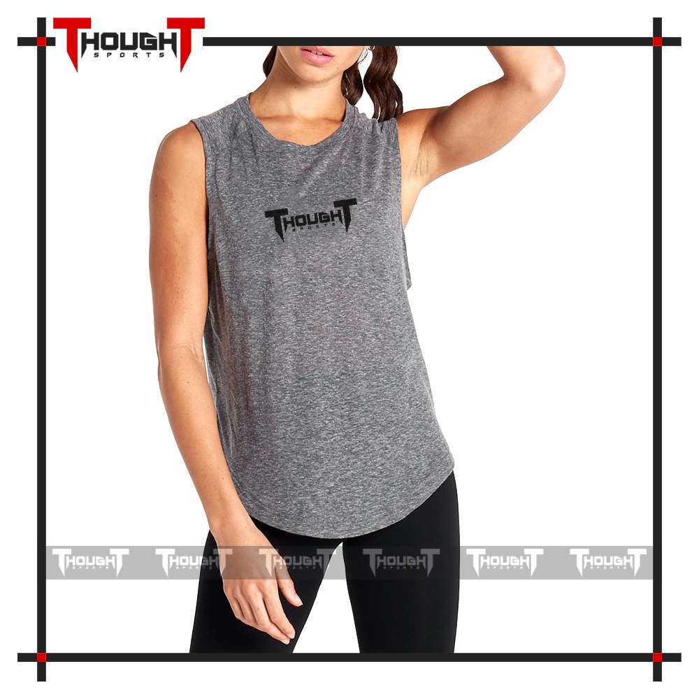 Ladies Grey Gym Tank