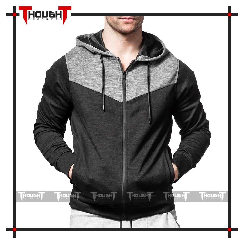 Mens Charcoal Grey Zip Hoodie