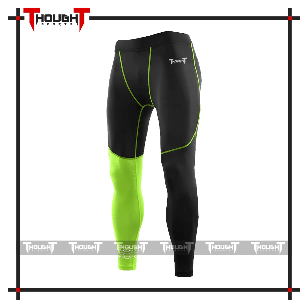 Mens Black Lime Compression Tights