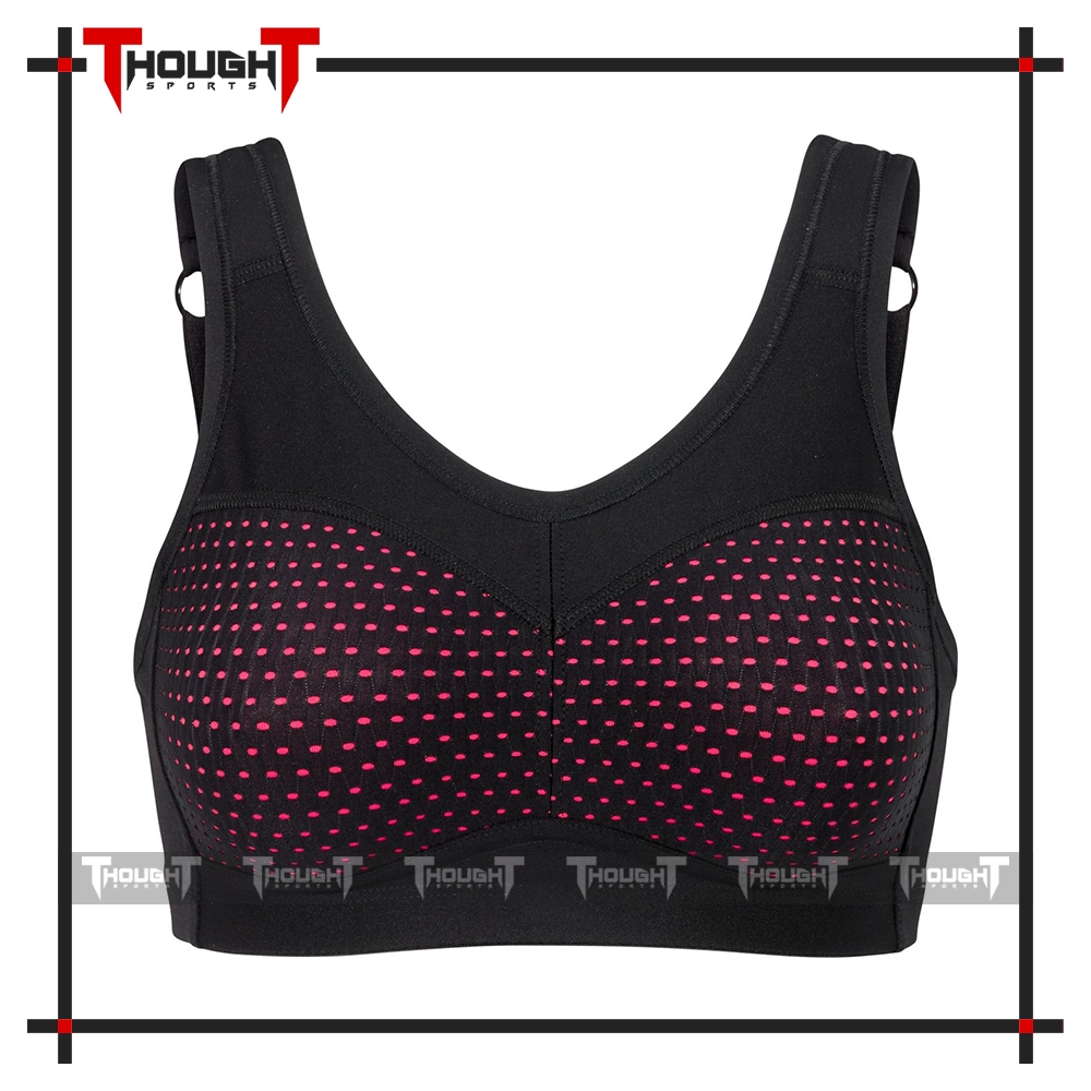 Ladies Black Pink Sports Bra