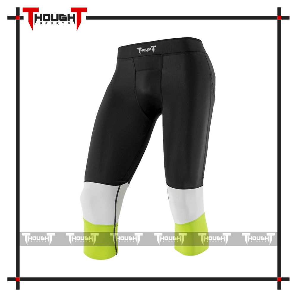 Mens Black Compression Tights 3/4