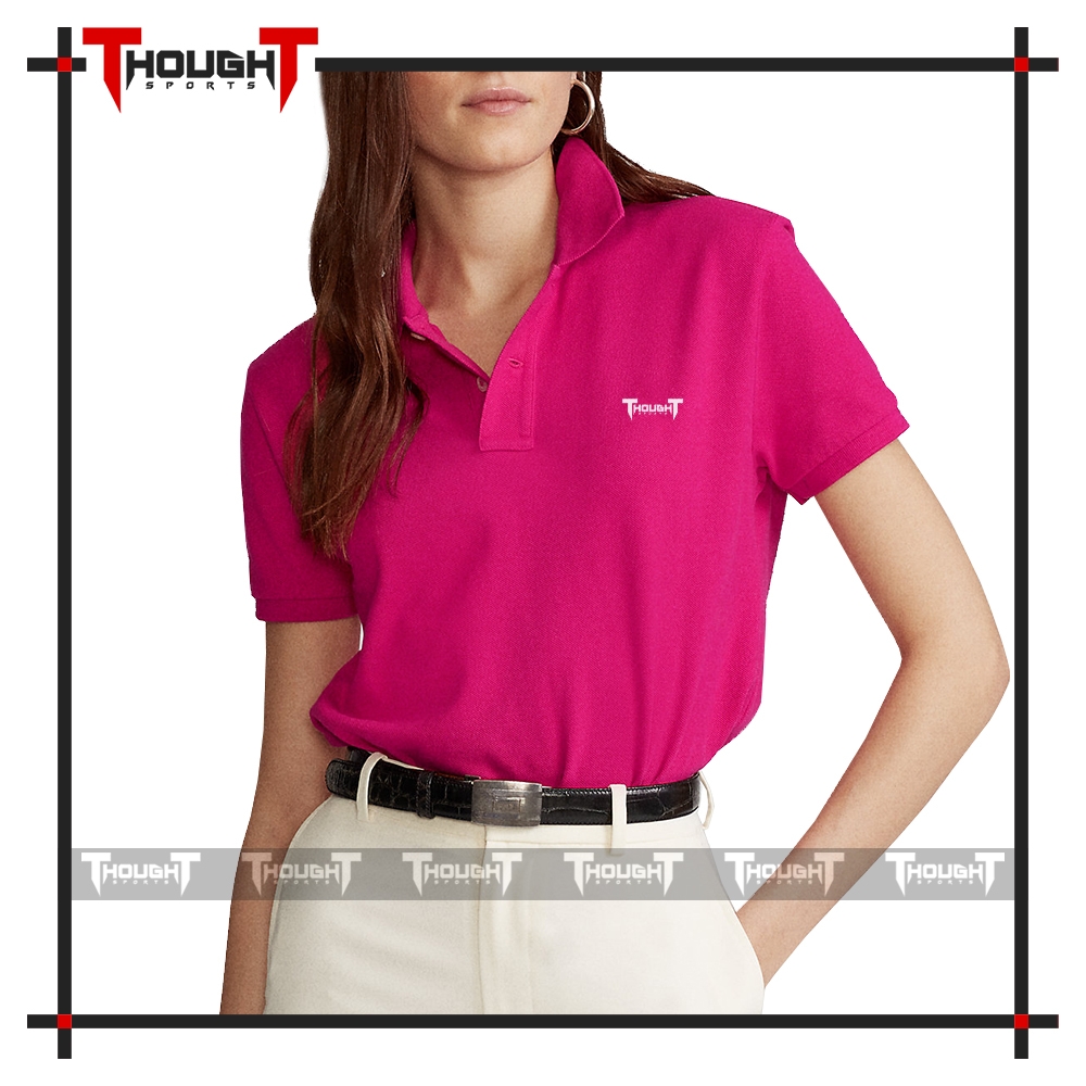 Women Fuchsia Pink Polo Shirt