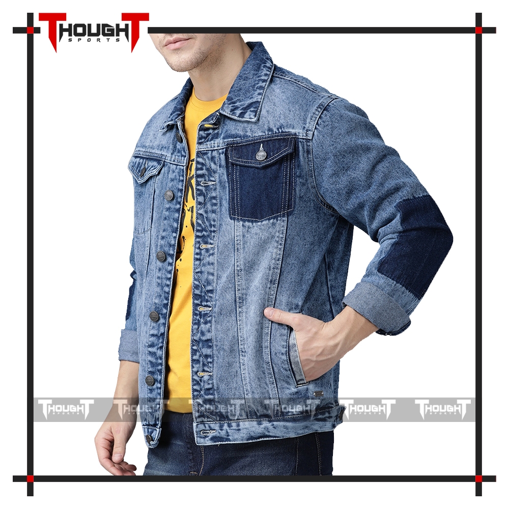 Mens Blue Faded Denim Jacket