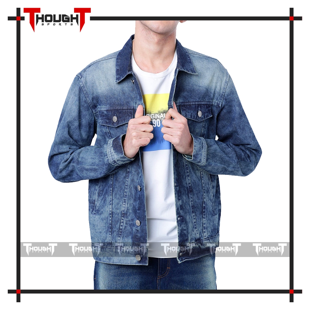 Mens Blue Faded Denim Jacket