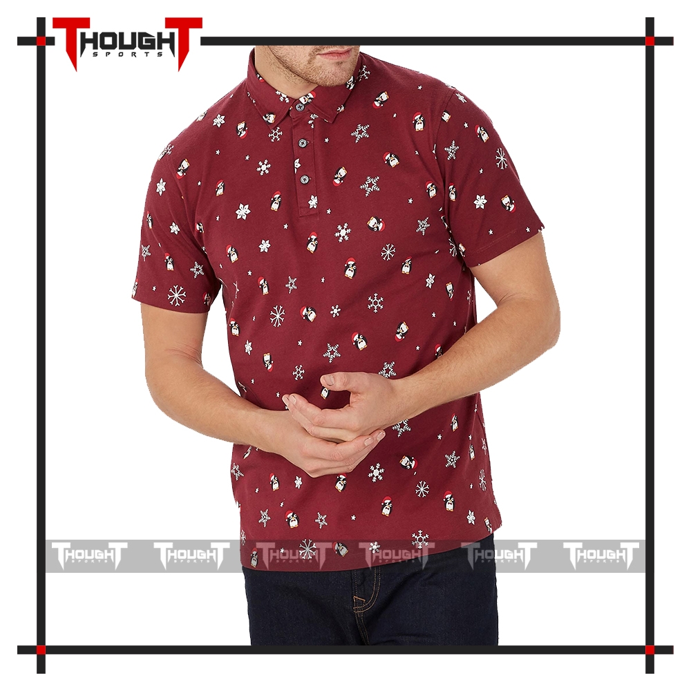 Mens Maroon Sublimation Polo Shirt