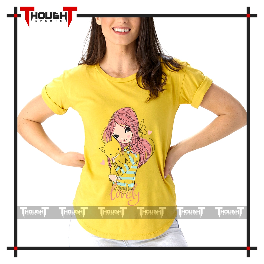 Women Yellow Sublimation T-Shirt